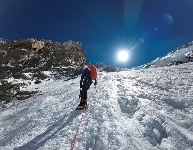 Climbing towards the sun on Aosta Valley Express.  © François Cazzanelli