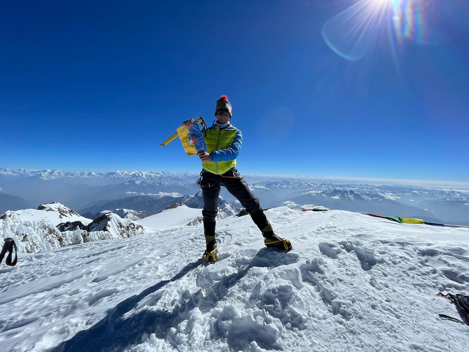 François Cazzanelli on the summit of Nanga Parbat.  © François Cazzanelli