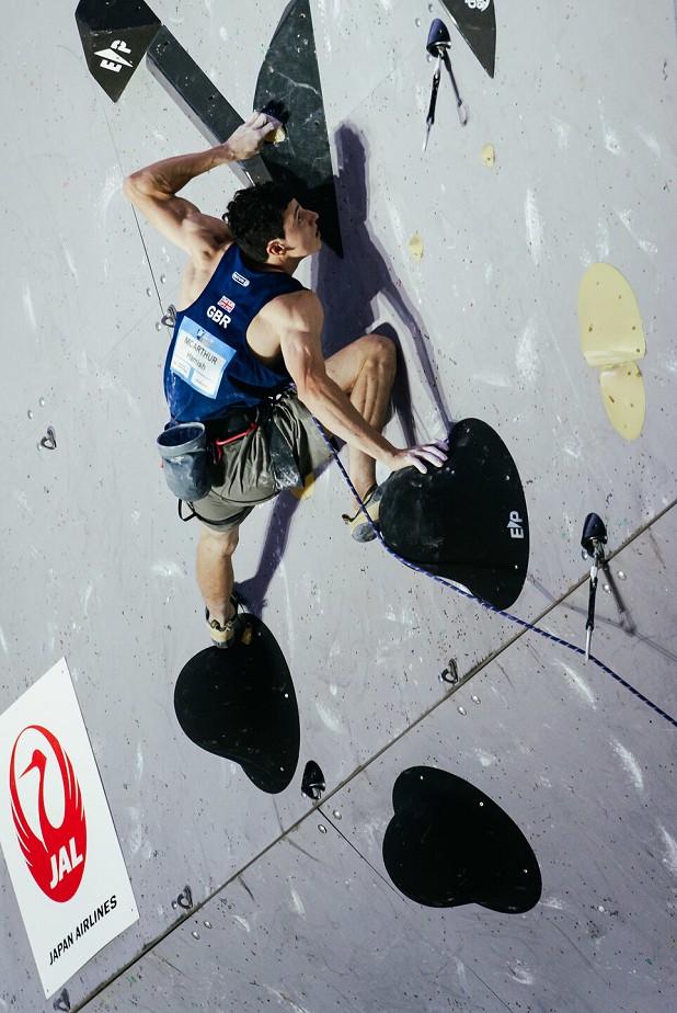 GB Climbing's Hamish McArthur finished in 8th place after making his second final in a row.  © Lena Drapella/IFSC