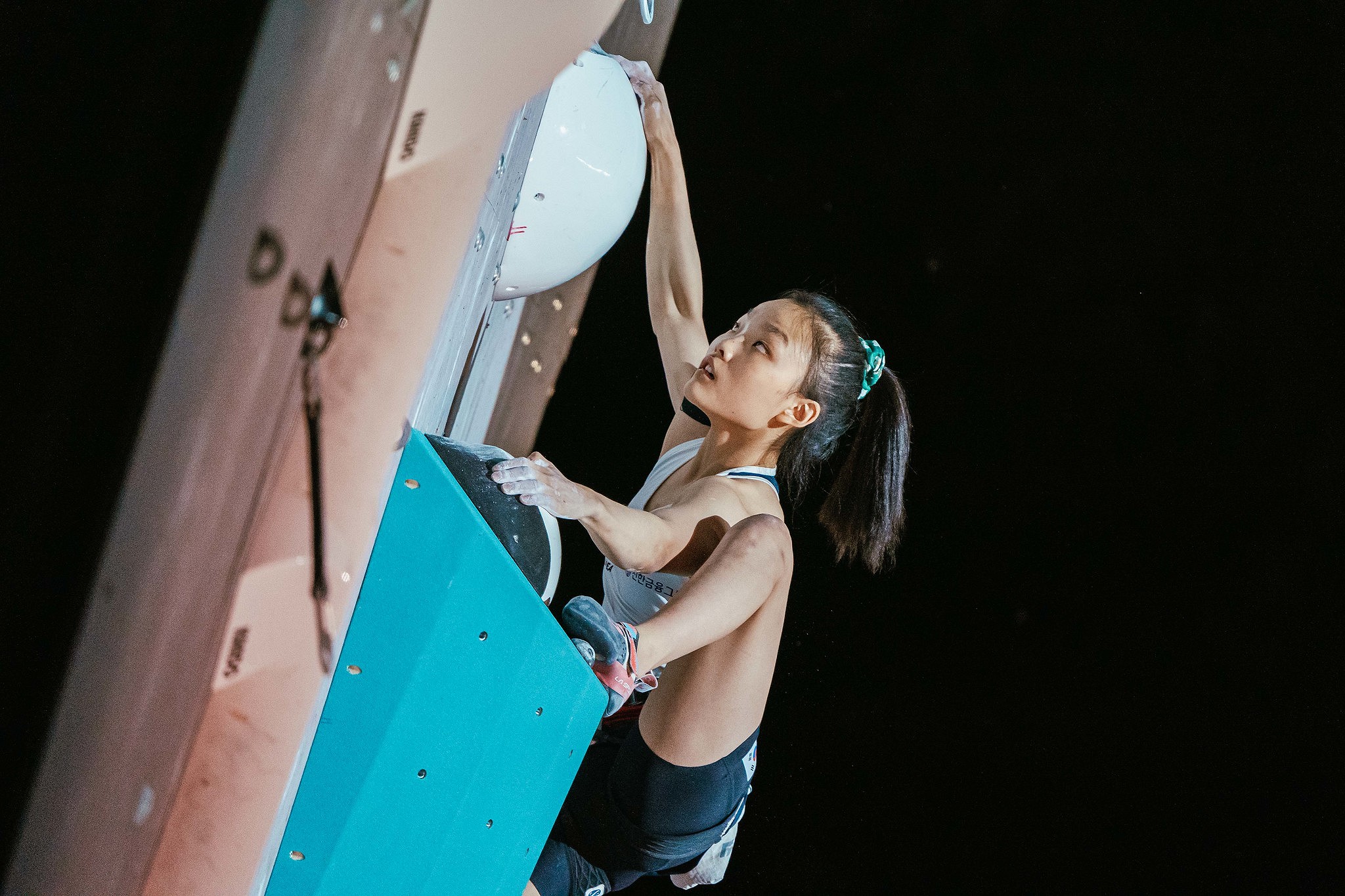 Chaehyun Seo (KOR) gave Garnbret a challenge in the semis and final.  © Lena Drapella/IFSC