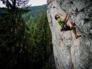 Ru working the crux on some nails route near Verbier