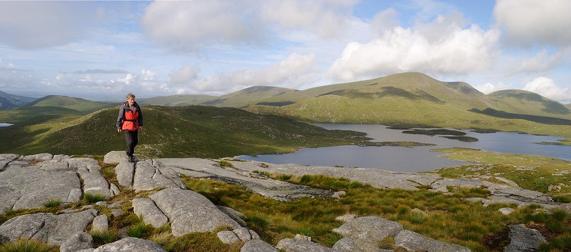 Loch Enoch and Merrick from Craignairny, in the jumbled granite heart of the range  © Ronald Turnbull