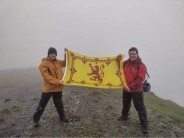Me and Fergus on the summit of Blencathra with the royal flag