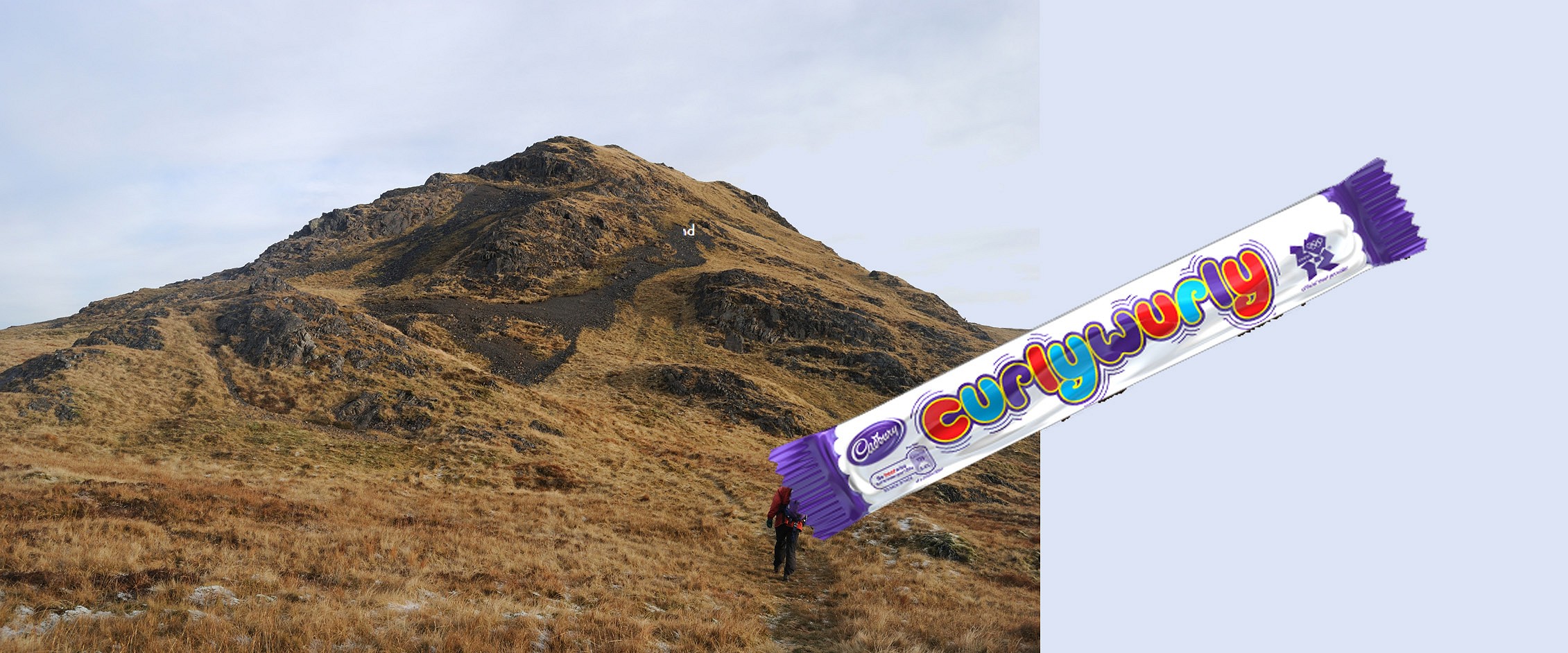 Curleywee (left) and Cadbury's Curly Wurly: a chewy snack to be enjoyed as part of a healthy, active lifestyle  © Ronald Turnbull