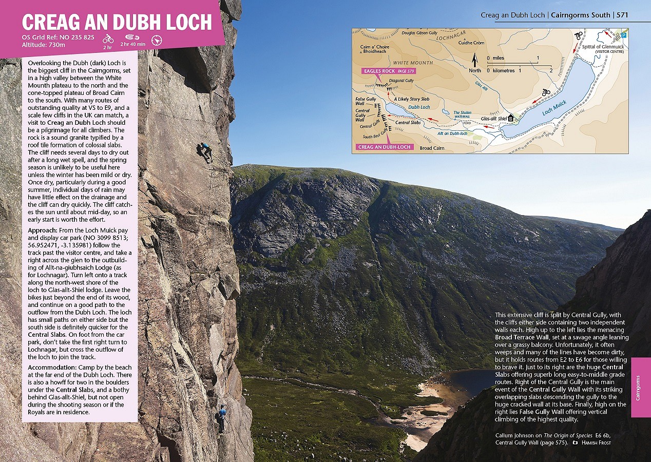 With big double page spreads, mountain venues like Creag an Dubh Loch can be shown in their full setting  © Wired