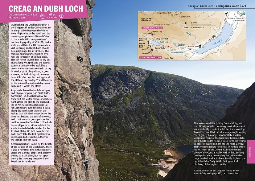 With big double page spreads, mountain venues like Creag an Dubh Loch can be shown in their full setting  © Wired