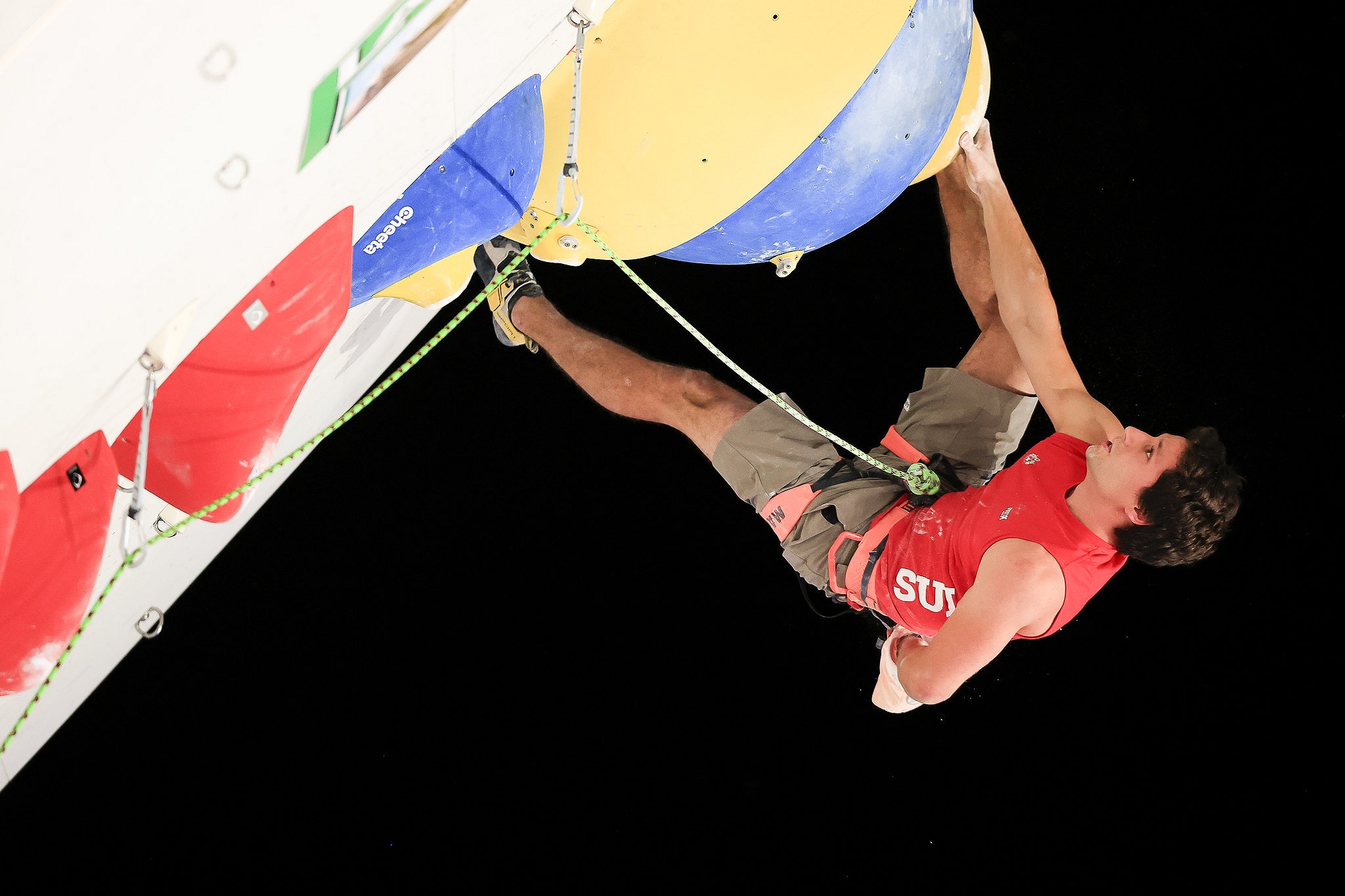 Sascha Lehmann (SUI) on his way to earning a silver medal.   © Dimitris Tosidis/IFSC