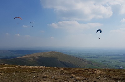 Parapentists over Fairsnape Fell  © Norman Hadley