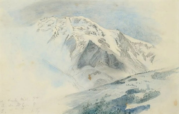 Mont Blanc as painted by a later Romantic, John Ruskin  © John Ruskin