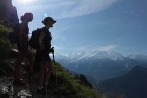 Betsy and Jo taking in the view of Mont Blanc