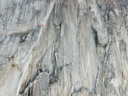 A less good, but more informative photo of the crux pitch