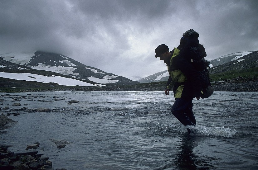 Yet another river crossing in the Svartisen region of Arctic Norway, August 1998  © Andrew Terrill