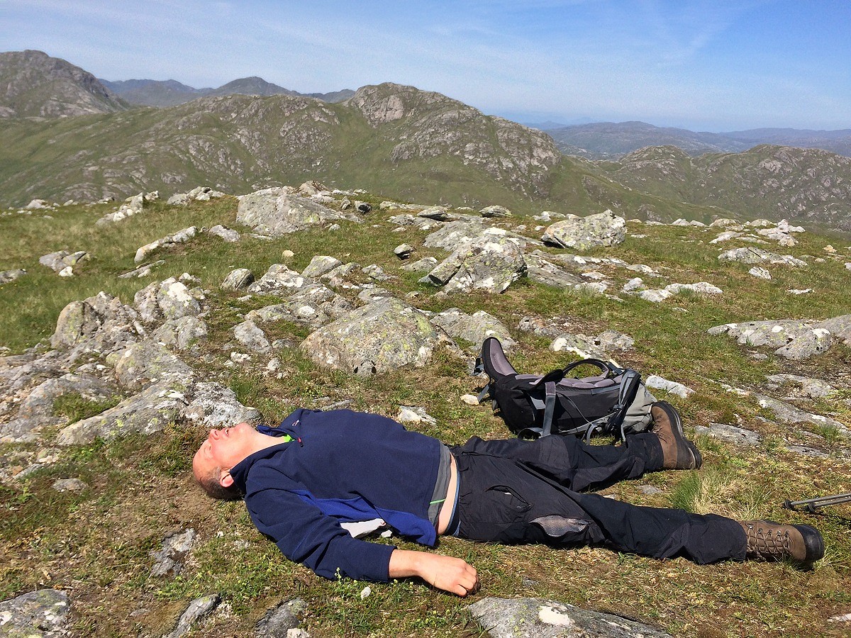 Anne's husband Bill loosing the will to live on Meall nan Damh  © Anne Butler