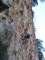Rob on "Bubble Bubble" one of the hard 6Bs Pehnidia. General consensus more like 6c.<br>© Phil Williams