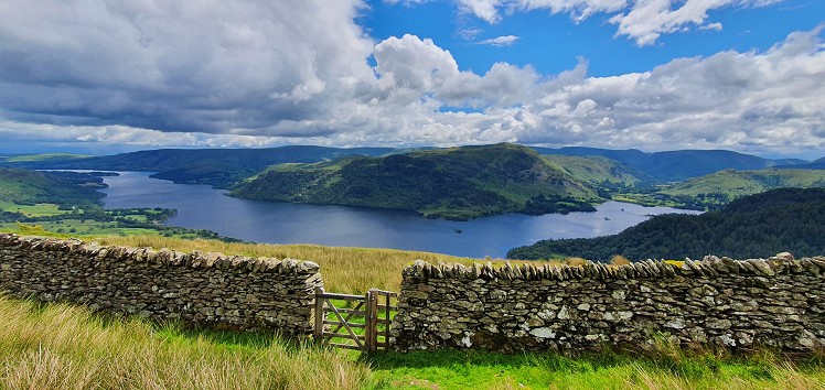 Panorama over Ullswater from the wall below Brown Hills  © Norman Hadley