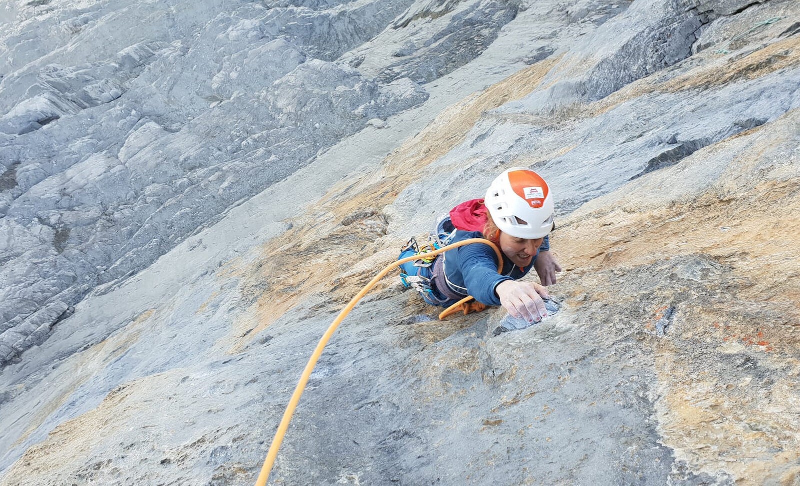 Freja following some dry rock on the upper half on the second go!  © Freja Shannon