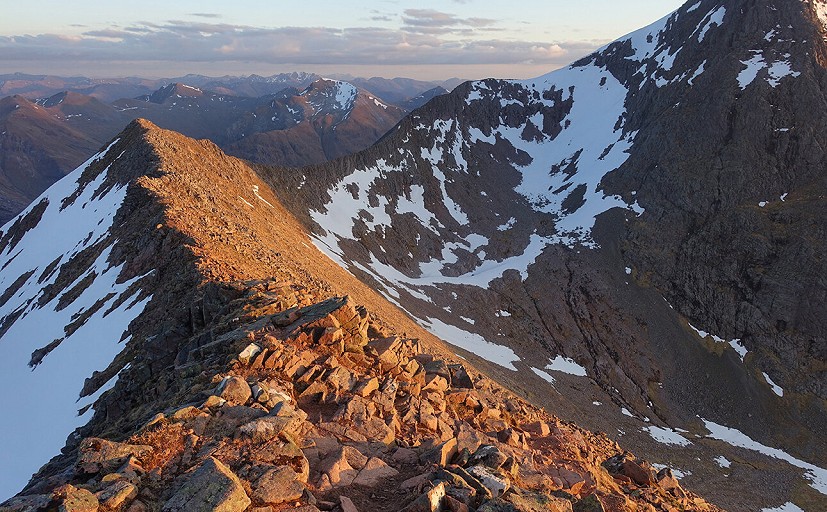The route kicks off in style on the Carn Mor Dearg Arete  © John Fleetwood