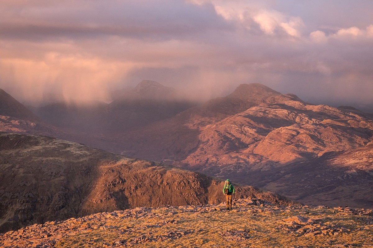 One of the authors – Stefan – caught in the last rays of sunset after a stiff scramble up Sgùrr a’ Cha  © David Lintern