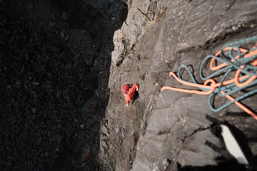 Pitch two on the impossibly vast Desolation of Smaug 6c, Twll Mawr  © Thin Boyz
