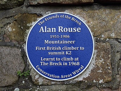 Al Rouse plaque at The Breck  © BMC