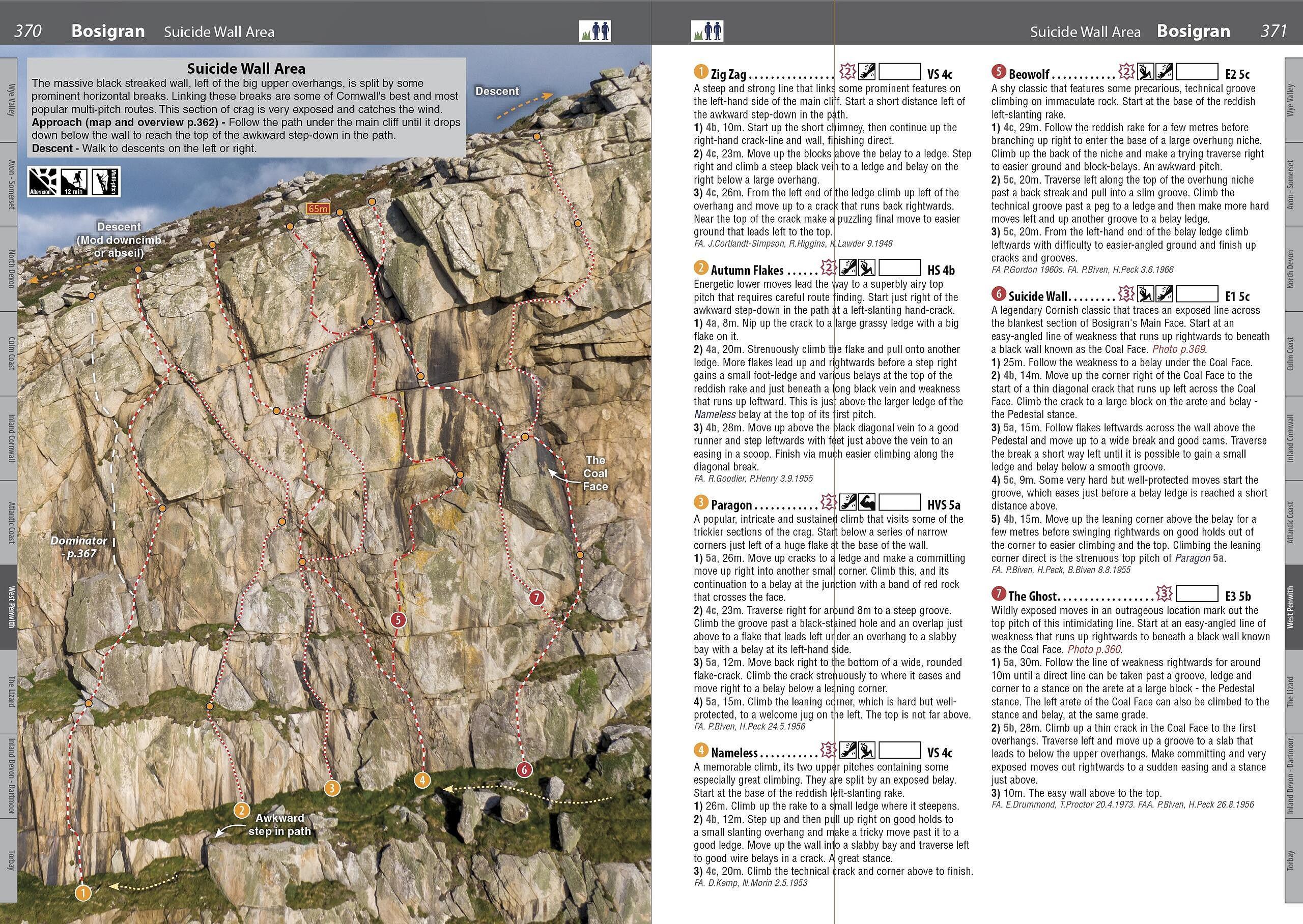 West Country Climbs example page  © Rockfax