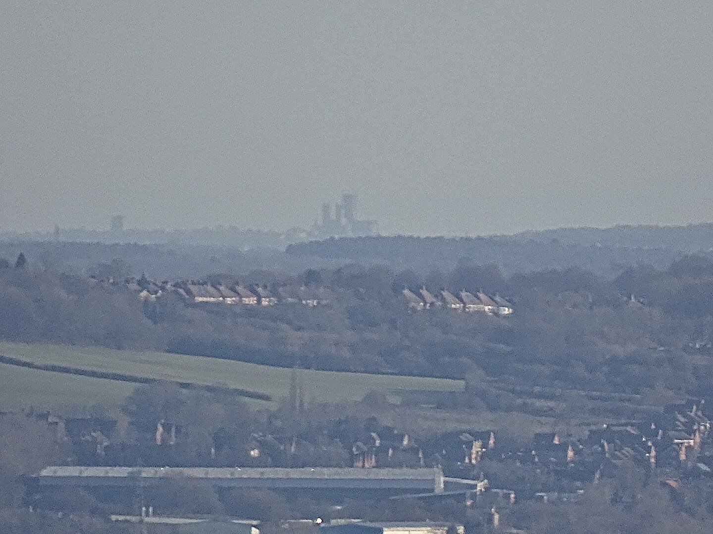 Lincoln Cathedral from Crich Stand - distance 40.6 miles  © LW199509