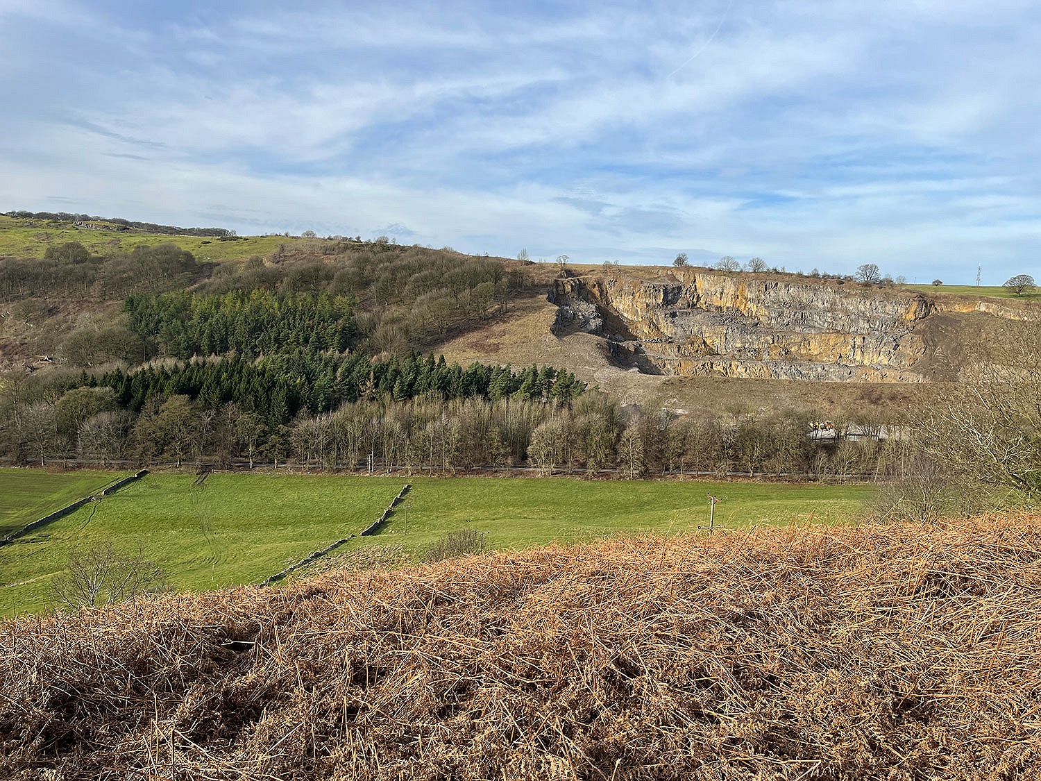Bramley Wood Walk - great views but also Back Dale quarry  © Alan James