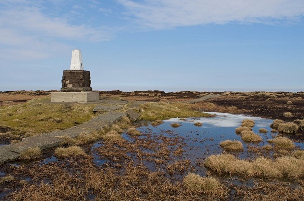 The top of The Cheviot is as much water as dry land  © Ronald Turnbull