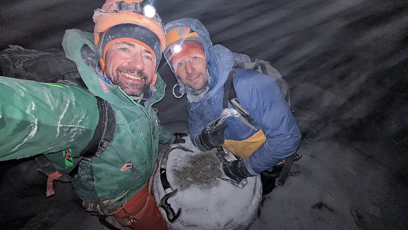 On the summit of Lochnagar with Dawid Skoczylas.  © Filip Babicz