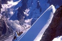 The final snow ridge at the top of the Spur, 1972