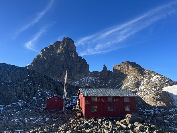 The South Face of Neilion and Point Lenana with the Austrian Hut in the foreground.  © Tom Ripley