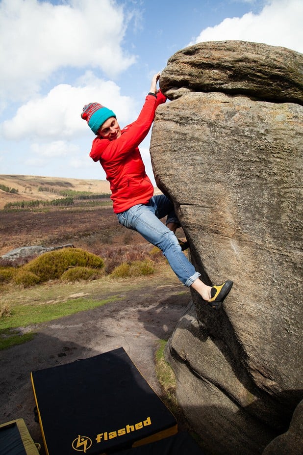 The UP Mocc in use on a circuit around the Burbage South Boulders  © UKC Gear