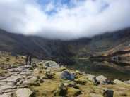 Approaching Cwm Idwal on a dramatic April morning