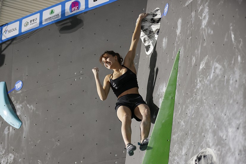 Oriane Bertone is looking for more consistency, and found it with a silver in Seoul.  © Dimitris Tosidis/IFSC