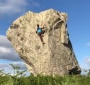Evening granite highball on The Chief, Derryrush boulders, Co. Galway<br>© Si Witcher