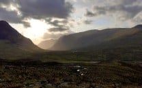 Evening descent of the Buachaille