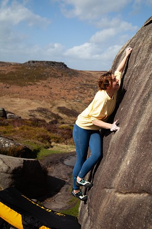 Glorious Gritstone smearing in golden light  © UKC Gear