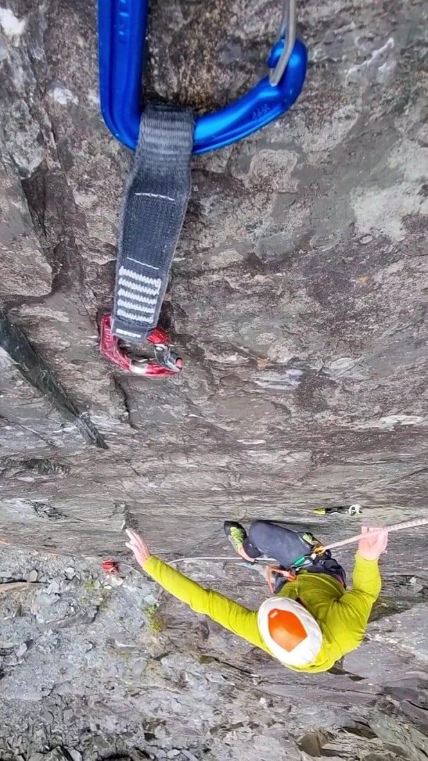 Angus working the moves on The Meltdown 8c+/9a  © Angus Kille