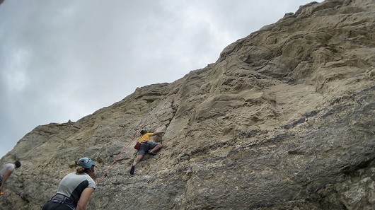 Between the rain showers, we’ve managed to tick this one. My first ever outdoor climb.  © wesleyfbi