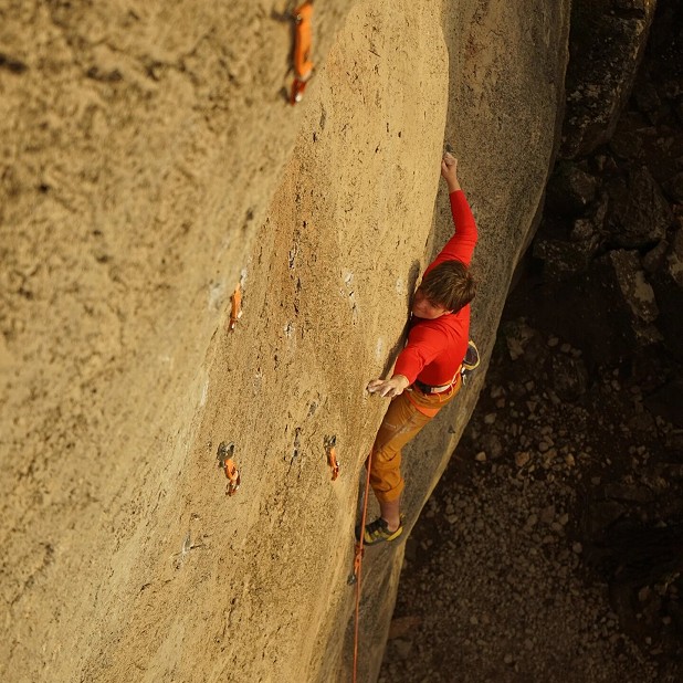 Tom in Arbolí on his first sport climbing trip, late last year  © Tom Pearce