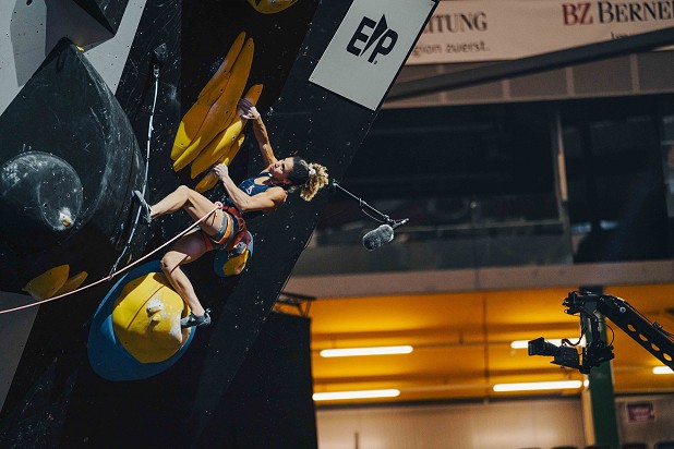 Molly Thompson-Smith (GBR) finished 9th in Lead and has qualified for the combined semis.  © Lena Drapella/IFSC