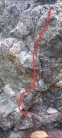 Line of the route, quartz crack and everything to the right of it are eliminated