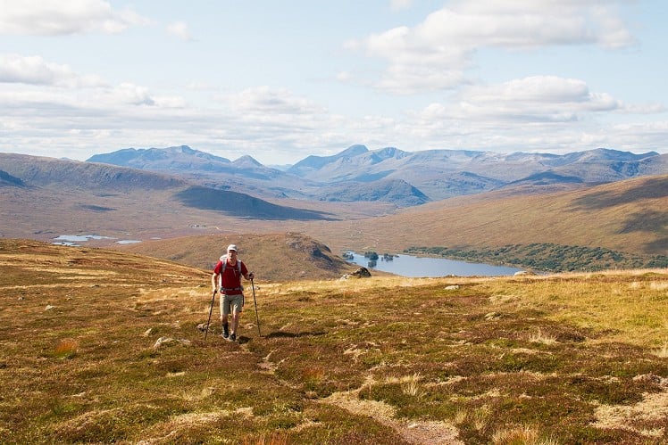 Loch Ossian and distant Ben Nevis from the ascent of Carn Dearg  © Dan Bailey - UKHillwalking.com
