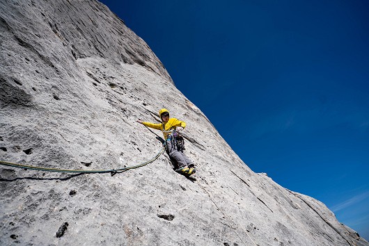 The first crux on the fish   © Will Rupp