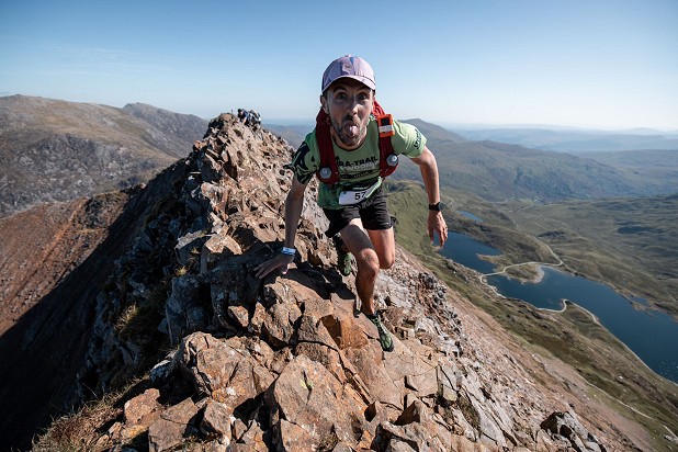 Hugh Chatfield in the lead on Crib Goch, day one  © No Limits Photography