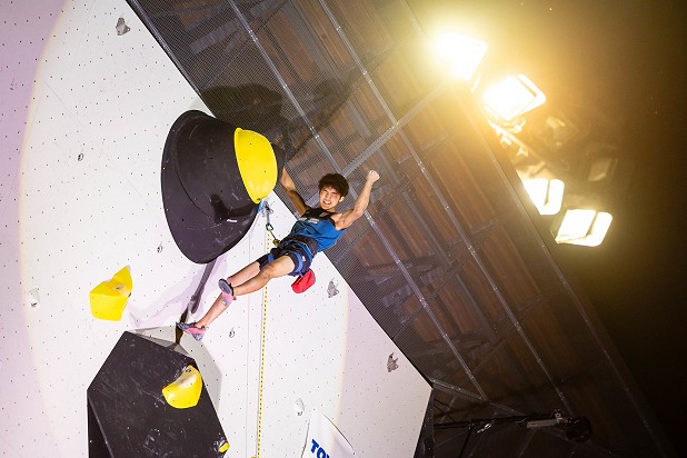 Sorato Anraku wins his second Lead World Cup of the season and seals the overall trophy.  © Jan Virt/IFSC