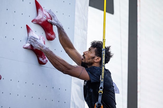 Bassa Mawem is the first French climber to qualify for Paris 2024.  © Jan Virt/IFSC