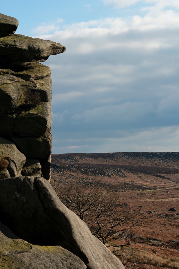 The rounded edges of gritstone outcrops.  © Larry Mobbs
