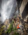 Steph on the steep section of Lehner Wasserfall<br>© charley