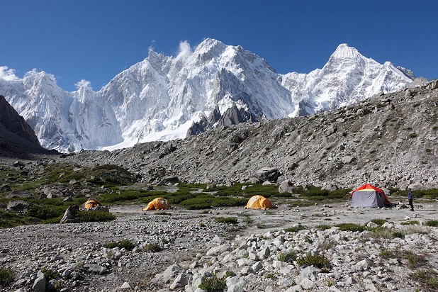Base Camp, with the K6 peaks in the background.  © Tad McCrea